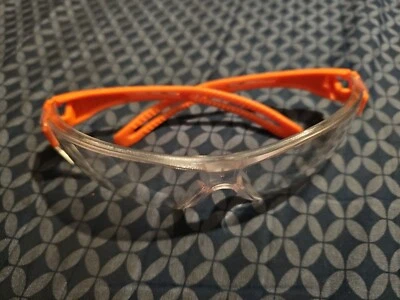 Óculos de segurança feminino armação de tiro laranja lente transparente - Imagem 1 de 3