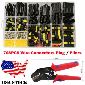 708 Stck. 1-6 Pin KFZ Wasserdicht Auto KFZ Elektrischer Draht Stecker Kit - Bild 1 von 21