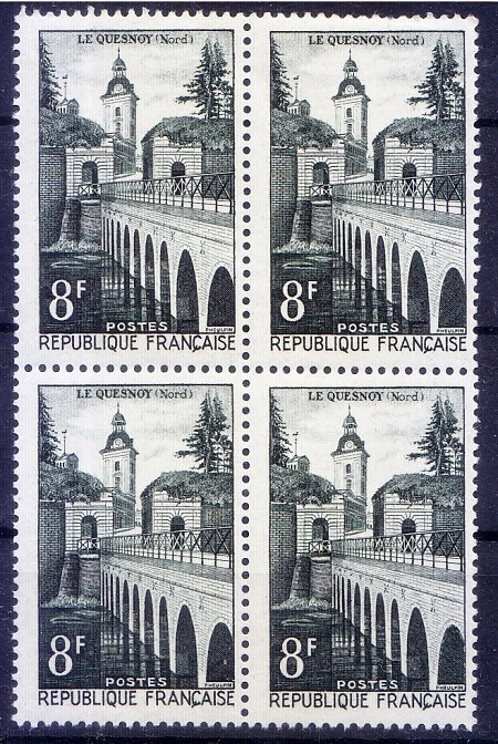Bridge, Clock Tower, Le Quesnoy Town, France 1957 MNH Blk 4   - Image 1 of 1