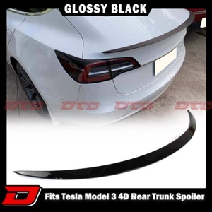 17-23 Fits Tesla Model 3 4D Saloon DTO P Look Rear Trunk Spoiler Painted Black - Picture 1 of 6