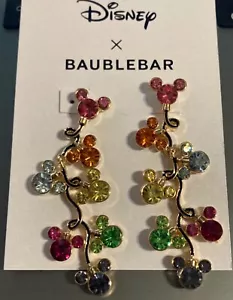 Disney Baublebar Minnie Mickey Mouse Holiday Christmas Lights Dangle Earring NEW - Picture 1 of 2