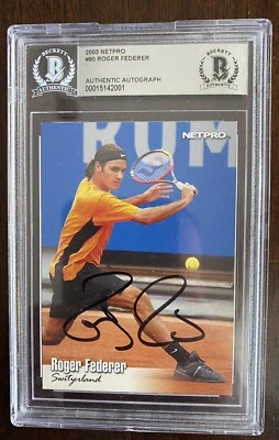 Roger Federer Auto Signed 2003 NetPro Tennis RC #90 Autograph Beckett Slabbed - Image 1 of 2