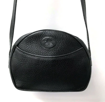 Cartera Bandolera Didier Lamarthe Francia Diseñador Cuero Negro Logo Usada en Excelente Condición Foto 1 de 4