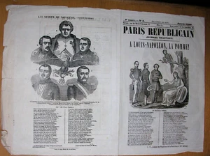Paris Républicain Journal Chantant 1849. A Louis Napoléon, la Pomme ! - Picture 1 of 2