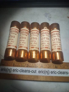 Ferraz/Shawmut OT50 50 amp General Purpose Cartridge Fuse QUAN 5 - Picture 1 of 2