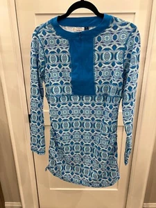 NWT Cabana Life Talbots Tunic L/S Swimsuit Multicolor Print UPF50+ Size M - Picture 1 of 4