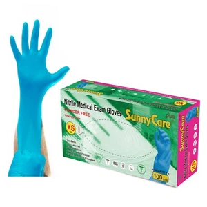 100 SunnyCare 5.0 mil Nitrile Exam Gloves Chemo-Rated (Non Vinyl Latex) Size: XS - Picture 1 of 1