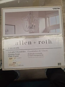 Allen + Roth Calliope 4-Light Chandelier-Chrome Semi-flush Mount Light -New - Picture 1 of 4