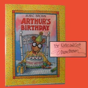 SIGNED by Marc Brown ~ Arthur's Birthday~ Inscribed 1989 First Edition HC/DJ - Picture 1 of 15