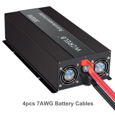 3000W Power Converter Pure Sine Wave Inverter 24V DC Solar Truck Motor Home Car - Image 1 of 4
