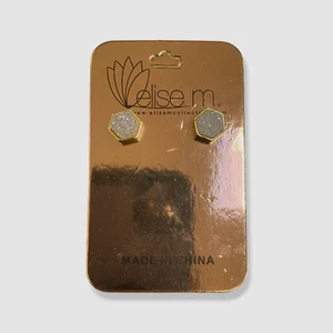 Elise M. Women's 18k Gold Plated Tempeste Hex Stud Earrings - Picture 1 of 2