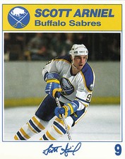 87-88 BUFFALO SABRES BLUE SHIELD POSTCARD #9 SCOTT ARNIEL