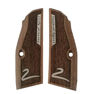 Cz TS 2 Walnut Wood Grips With Gold Logo - Picture 1 of 1