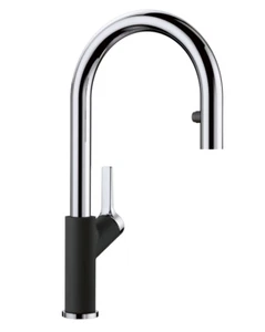 Blanco 526398 Chrome/Coal Black Urbena Signle Hold Kitchen Pull Down Faucet - Picture 1 of 1