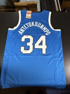 GIANNIS ANTETOKOUNMPO HANDSIGNIERT GRIECHENLAND BLAU NIKE TRIKOT OLYMPIADE SIGNED PSA - Bild 1 von 20