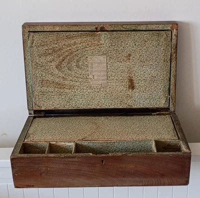 ANCIENT LAPTOP! Antique Handmade American Writing Desk 1856 Travel Carriage Box - Image 1 of 4