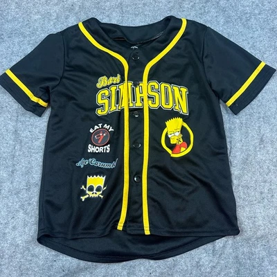 Camiseta de béisbol negra Bart de Los Simpson 89 camisa niños 10 12  Foto 1 de 4