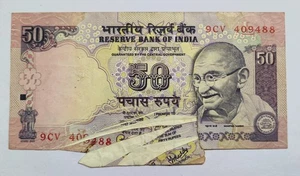 Most Rare 50 Rupee Extra Paper Note Signed By Y V Reddy - Picture 1 of 2
