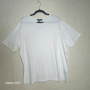 Lauren Ralph Lauren Womens Shirt  White Short Sleeve Round Neck Eyelet Design 3X - Bild 1 von 8