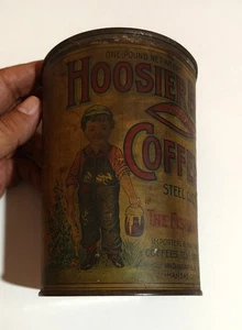 RARE! 1900s Hoosier Boy Coffee Can Paper Label - Picture 1 of 8