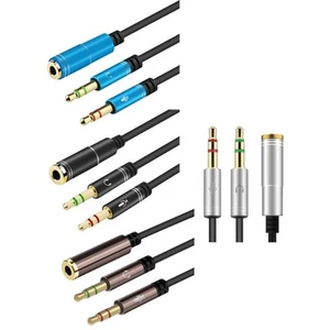 Kopfhörer-Splitter-Adapter AUX-Kabel 0,3 m Stereo-Audiokabel für Mikrofon - Afbeelding 1 van 17