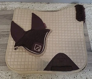 LeMieux Pro-Sport Dressage Saddlecloth, & Bonnet, Beige .Large Size. (ref 347G) - Picture 1 of 11
