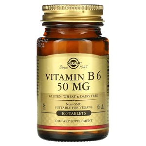 Solgar, Vitamina B6, 50 mg, 100 comprimidos - Imagen 1 de 2