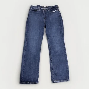 Pantalones de mezclilla Levis Classic rectos cortos faltantes etiqueta de ropa para mujer 29 azules 29x26 - Imagen 1 de 7