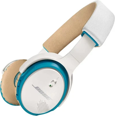 Bose SoundLink OE Headphones On-Ear Wireless Bluetooth Headband White/Blue Mint. - Image 1 of 4