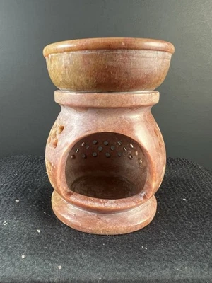 Мыльный камень воск расплав подогреватель диффузор масло горелка бирюзовый подсвечник - Изображение 1 из 4