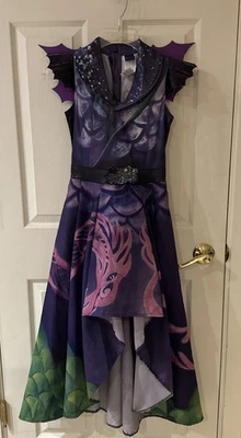 Disney Descendientes 3 Veces Niñas M/L Púrpura Verde Dragón Vestido Disfraz con Alas Foto 1 de 4