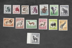 SOUTH AFRICA 1954 ANIMALS DEFINITIVE SET SG 151-164 M.N.H. c£32+ - Picture 1 of 2