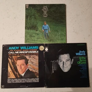 Lot of 3 Vintage Andy Williams Records Irresponsible Raindrops Arms of Love - Imagen 1 de 14