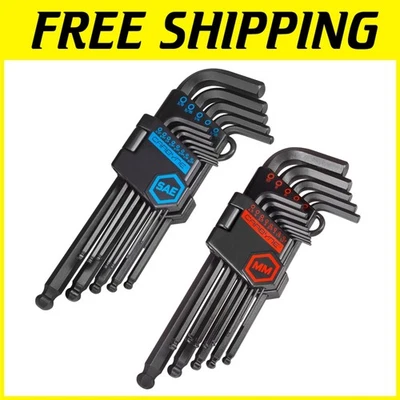 Durable Ball End Hex Allen Key Set, SAE/Metric - Image 1 of 4