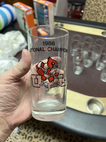 Louisville Cardinals Basketball 86/87 Schedule Glass 1986 NCAA Champions Cover