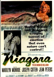 Postcard Niagara Movie, Reproduction, Marilyn Monroe, Joseph Cotton 1980s 4"x6" - Picture 1 of 2