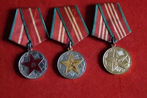 ORIGINAL 3x Medaillen Für einwandfreien Dienst 10, 15, 20 Jahre Armee UdSSR 22 - Picture 1 of 2