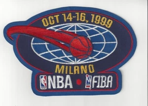 Parche FIBA 1999 NBA totalmente bordado 7 3/8"" x 4 7/8"" cosido en Milán Italia Spurs - Imagen 1 de 2