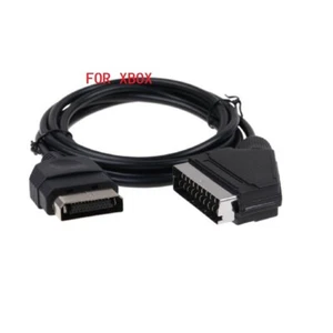 High Quality Black 6FT 1.8M RGB AV Scart Cable Lead For XBOX Original Classic - Picture 1 of 5