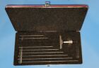 Nice Starrett Depth Micrometer 445 0-9 In. 3 In Base With Red Padded Case Usa