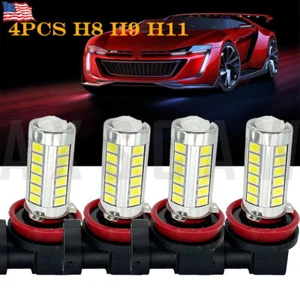 4x H8 H9 H11 LED Fog Light Bulbs Kit Driving DRL Lamps 6500K Xenon Super White - Picture 1 of 7