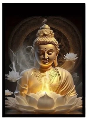 Buda Meditación Zen Yoga Masaje Enmarcado Lienzo Cuadro Arte Impresión 60cm x 40cm Foto 1 de 4