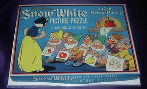 WALT DISNEY'S BLANCO NIEVE Y LOS SIETE ENANITOS DOS ROMPECABEZAS EN CAJA 1938 - Imagen 1 de 5