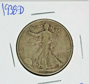 1938-D Walking Liberty Half : Fine + - Picture 1 of 2