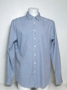 Thomas Pink Men's Shirt Blue Striped Medium M Size Casual Fit - Picture 1 of 14