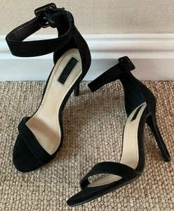 Forever 21 Black Suede Stilettos / Sandals - Size 5 (38) - Picture 1 of 5