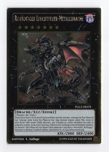 Red-Eyes Flare Metal Dragon PGL3-DE078 Premium Gold German Yugioh Card LP/NM - Picture 1 of 2