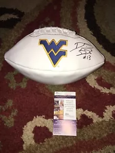DAVID SILLS V SIGNED WEST VIRGINIA MOUNTAINEERS LOGO FOOTBALL WR RARE JSA - Picture 1 of 2