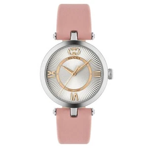 Gucci Model 2000 Silver Dial Pink Leather Strap 30mm Watch YA167506 5 ATM - Picture 1 of 4