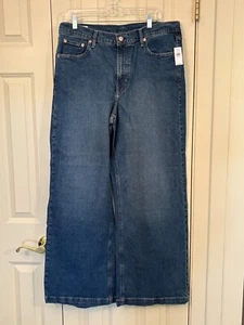 GAP High Rise Stride Wide-Leg Jeans Women's Size 33/16R Medium Wash 406725 - Picture 1 of 5